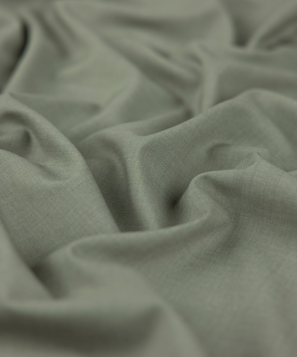Men Unstitched Blended Olive Full Suit Fabric