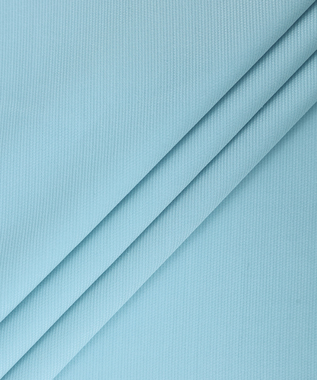 Men Unstitched Viscose Sky Blue Full Suit Fabric 
