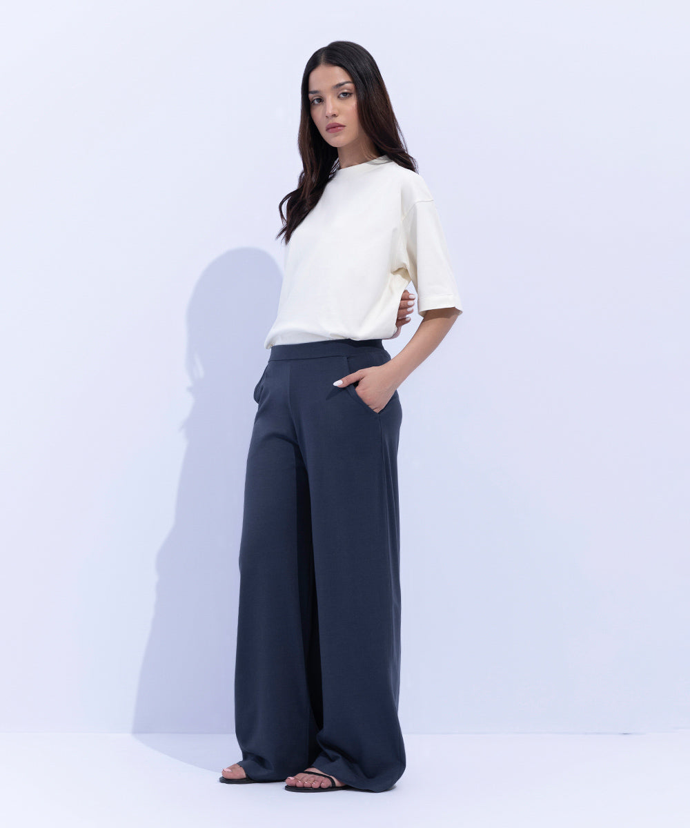 Women's Western Wear Blue Culottes