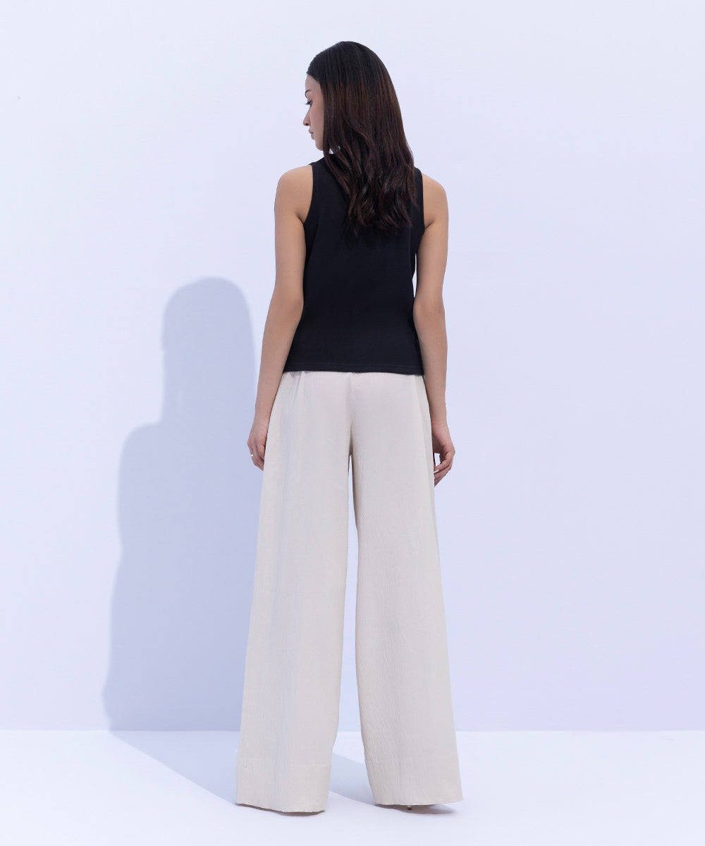 Women's Western Wear Beige Trousers