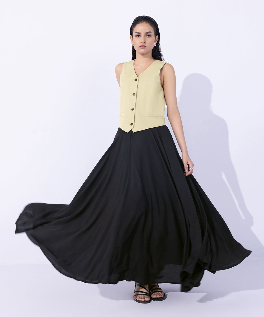 Women's Western Wear Black Full Circle Skirt