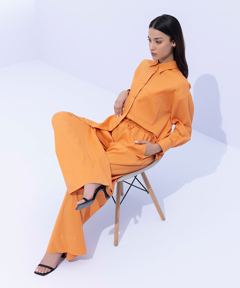 Women's Western Wear Orange Trousers