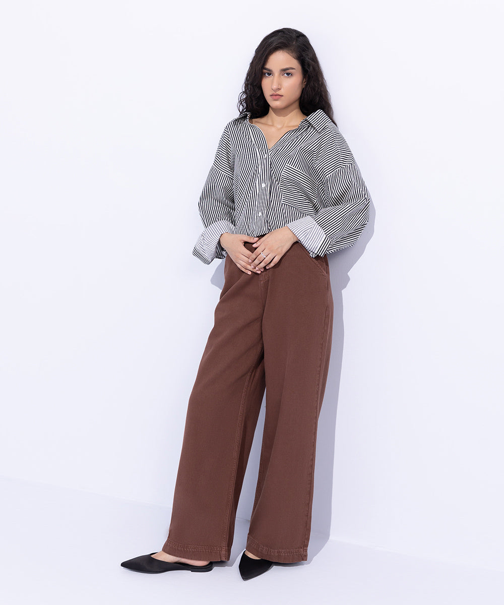 Women's Western Wear Brown Trousers