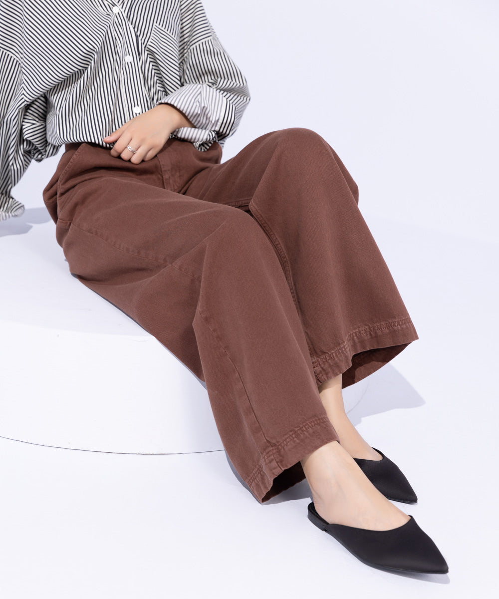 Women's Western Wear Brown Trousers