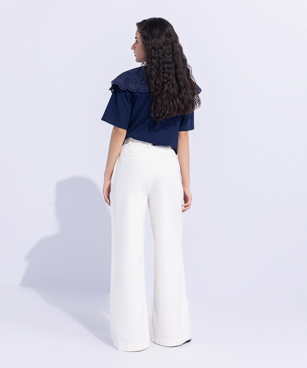 Women's Western Wear White Trousers