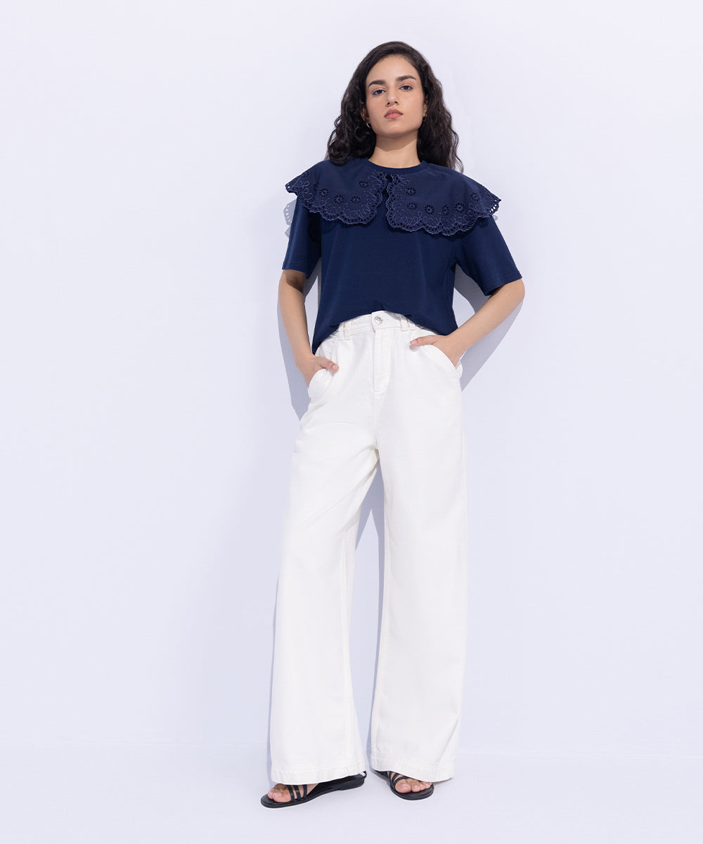 Women's Western Wear White Trousers