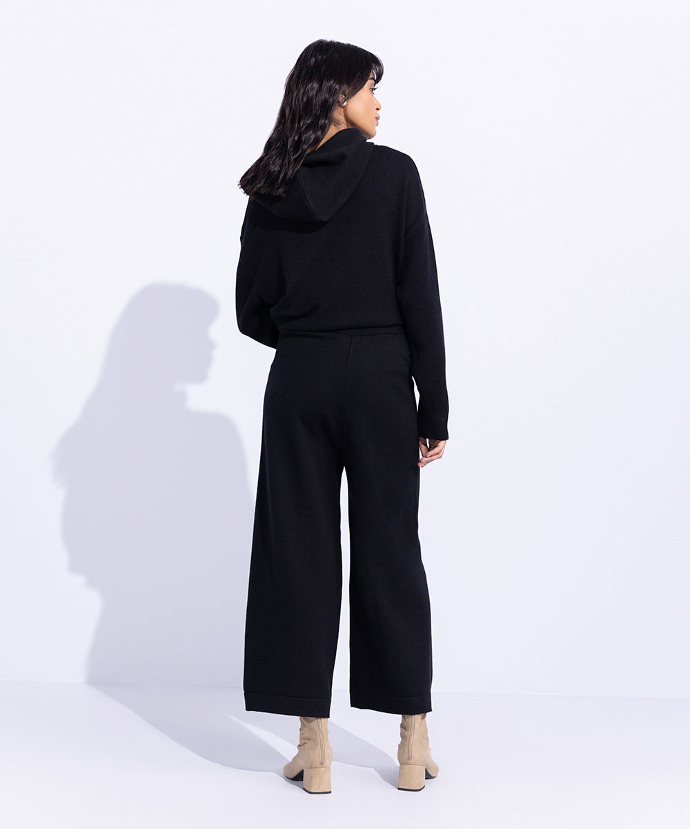 Women's Western Wear Black Knitted Culottes