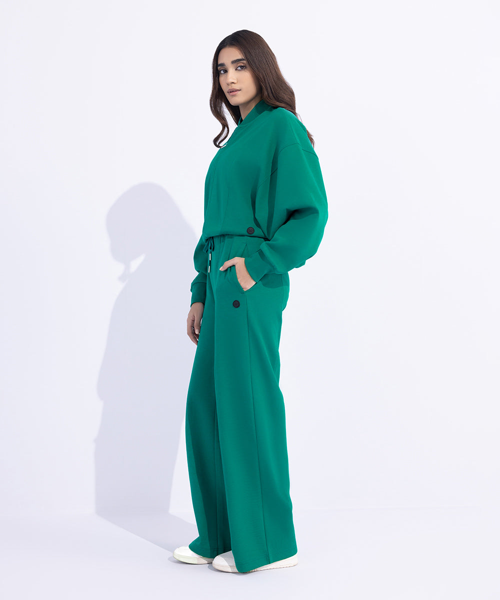 Women's Western Wear Green Trousers