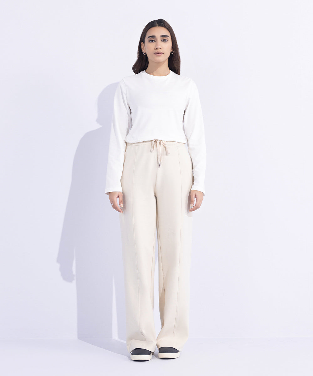 Women's Western Wear Off White Trousers