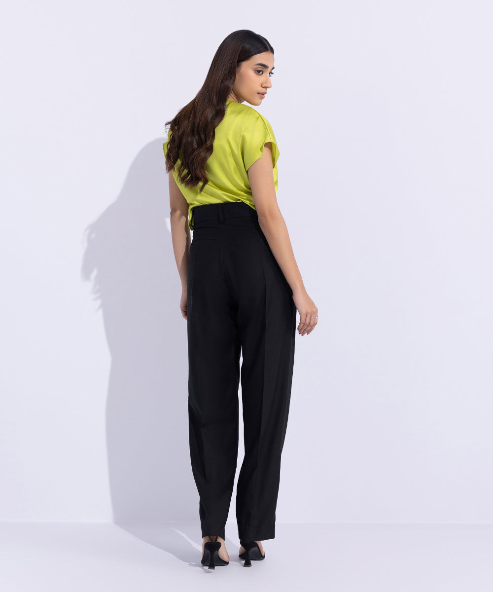 Women's Western Wear Black Tailored Slouchy Trousers