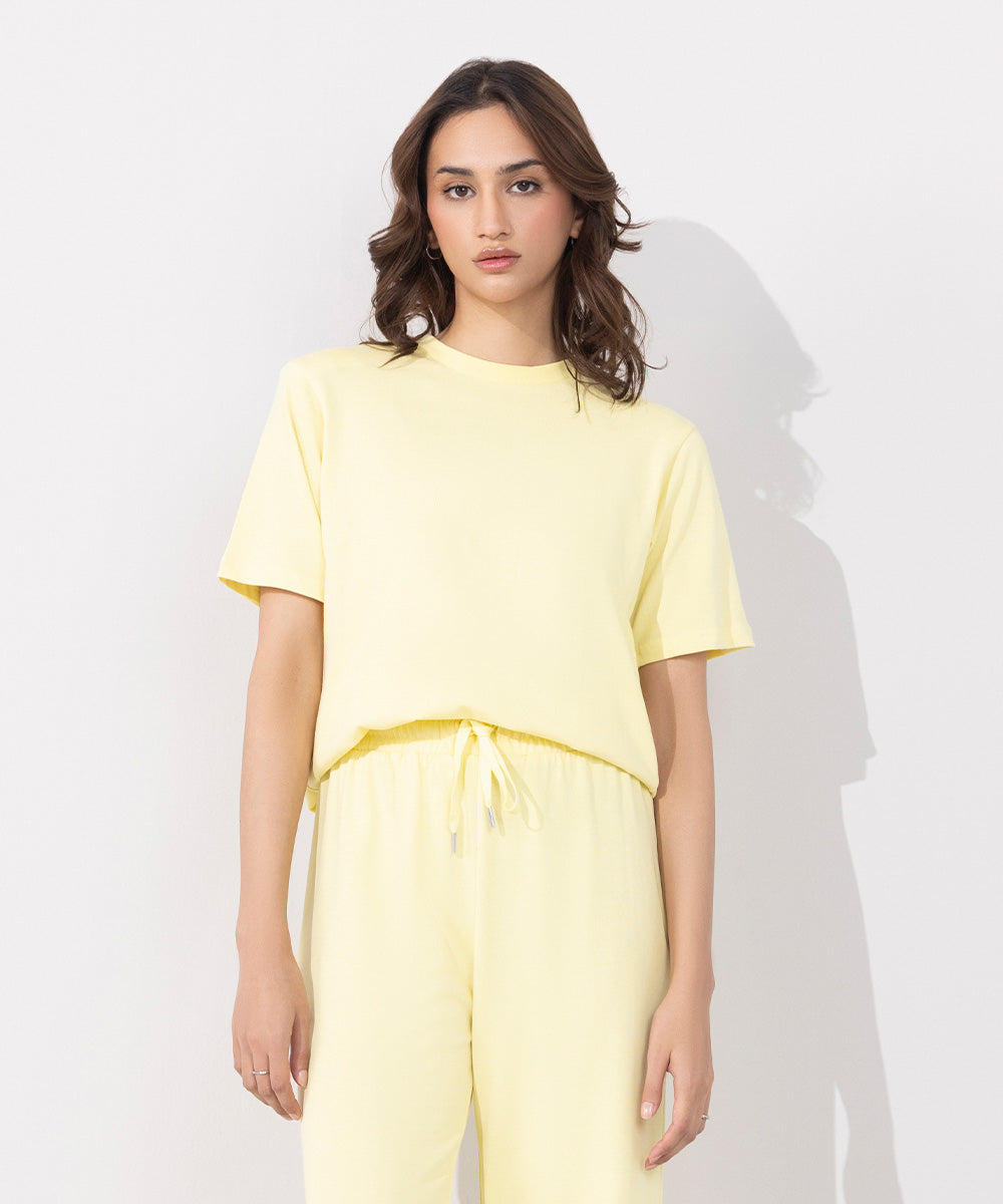 Women's Western Wear Yellow Pull-On Wide Leg Trousers