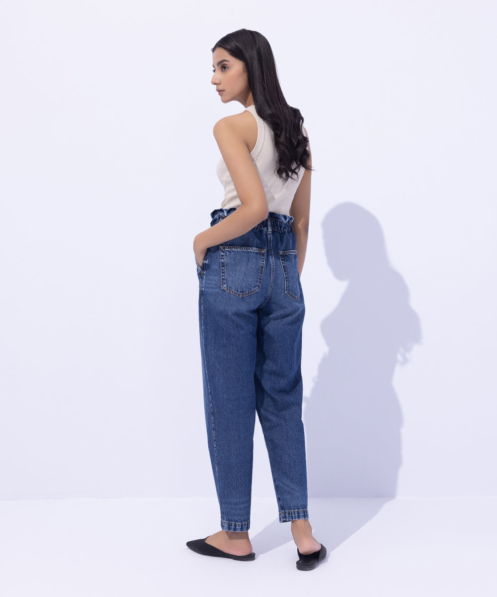 Women's Western Wear Blue Denim Pants