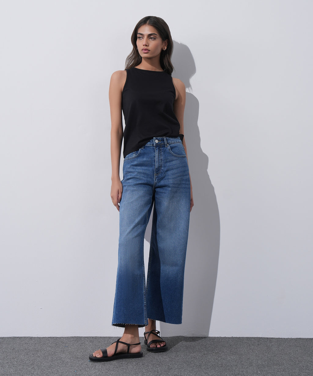 Cropped Wide Leg Jeans
