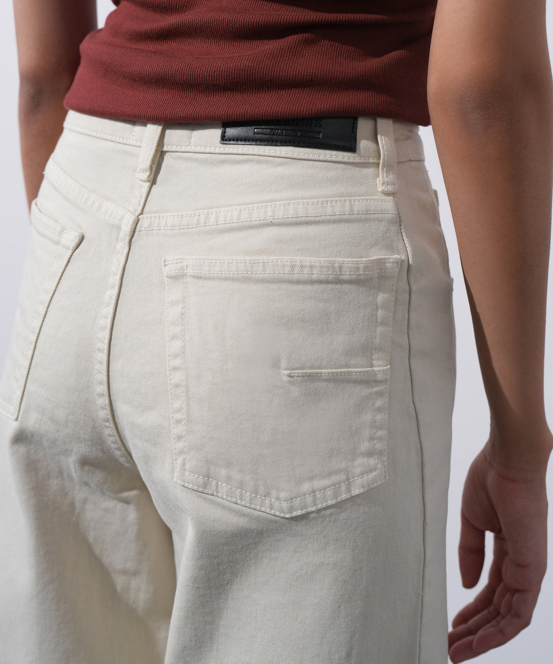 Women's Western Wear White Wide Leg Jeans