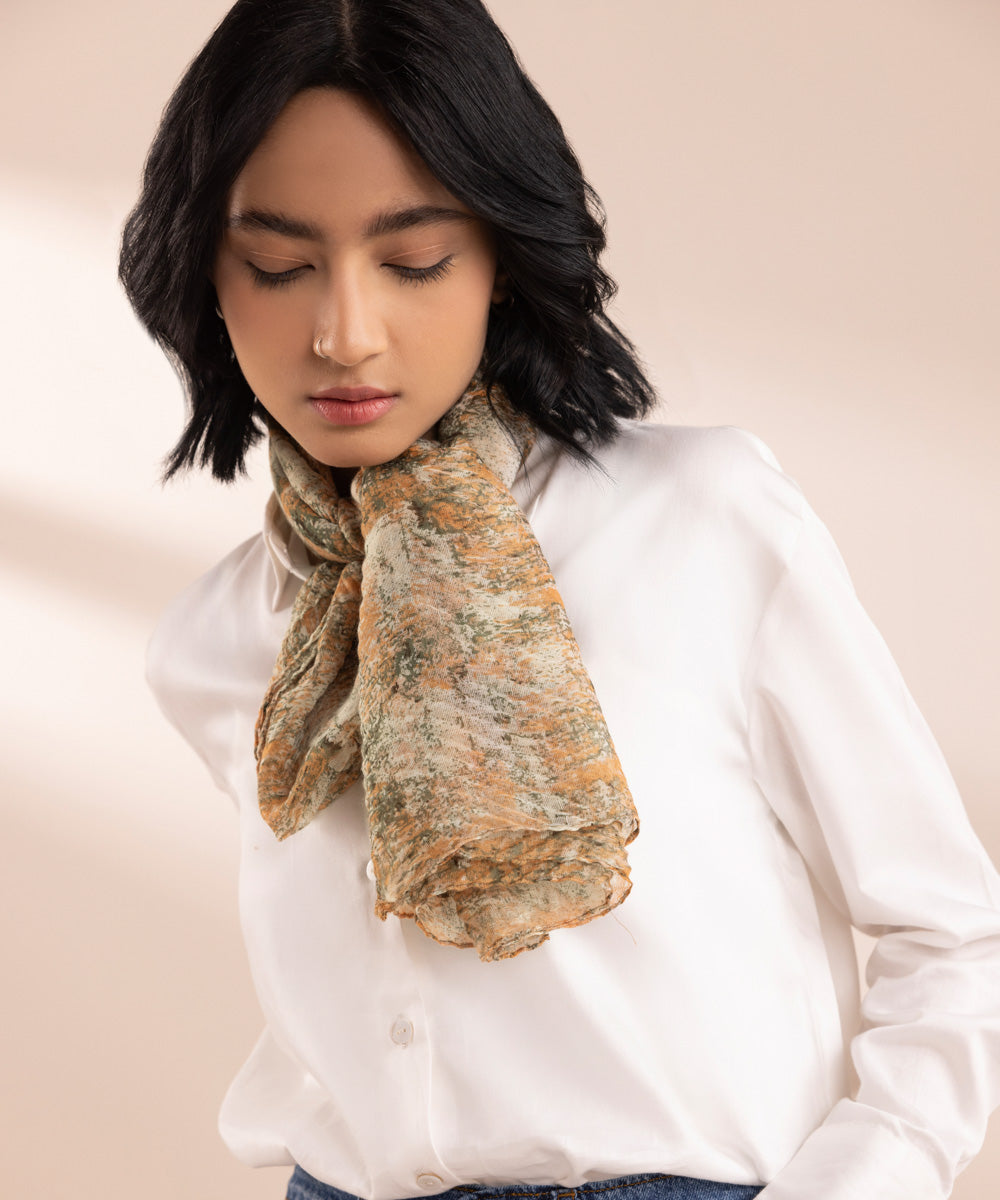 Women's Polyester Lightweight Printed Multi West Scarf