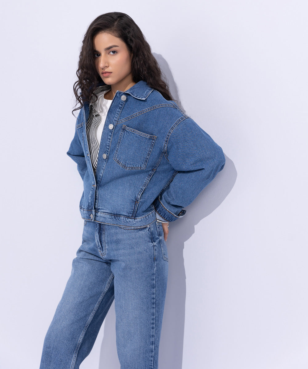 Women's Western Wear Blue Denim Jacket