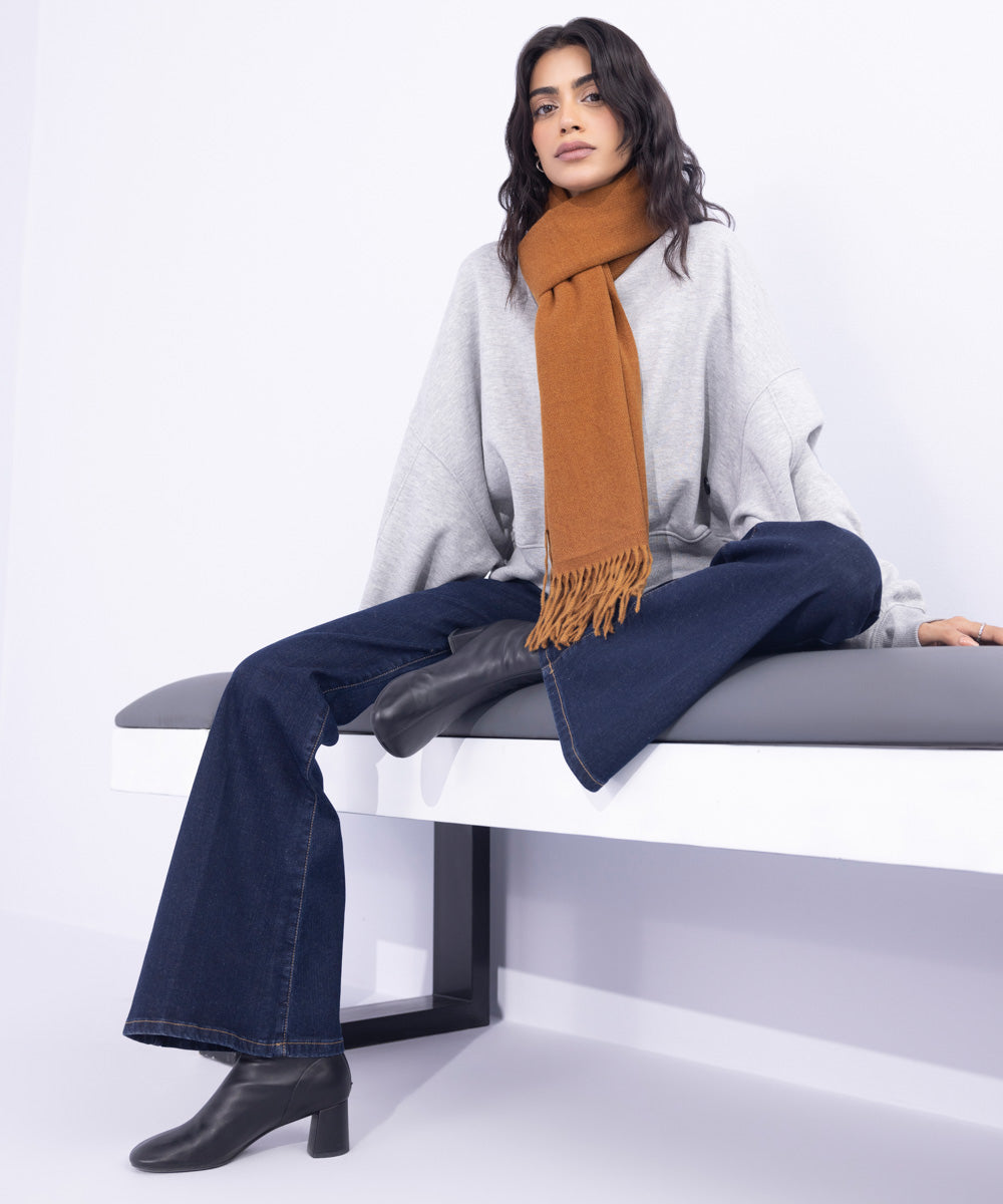 Women's Western Wear Orange Winter Scarf