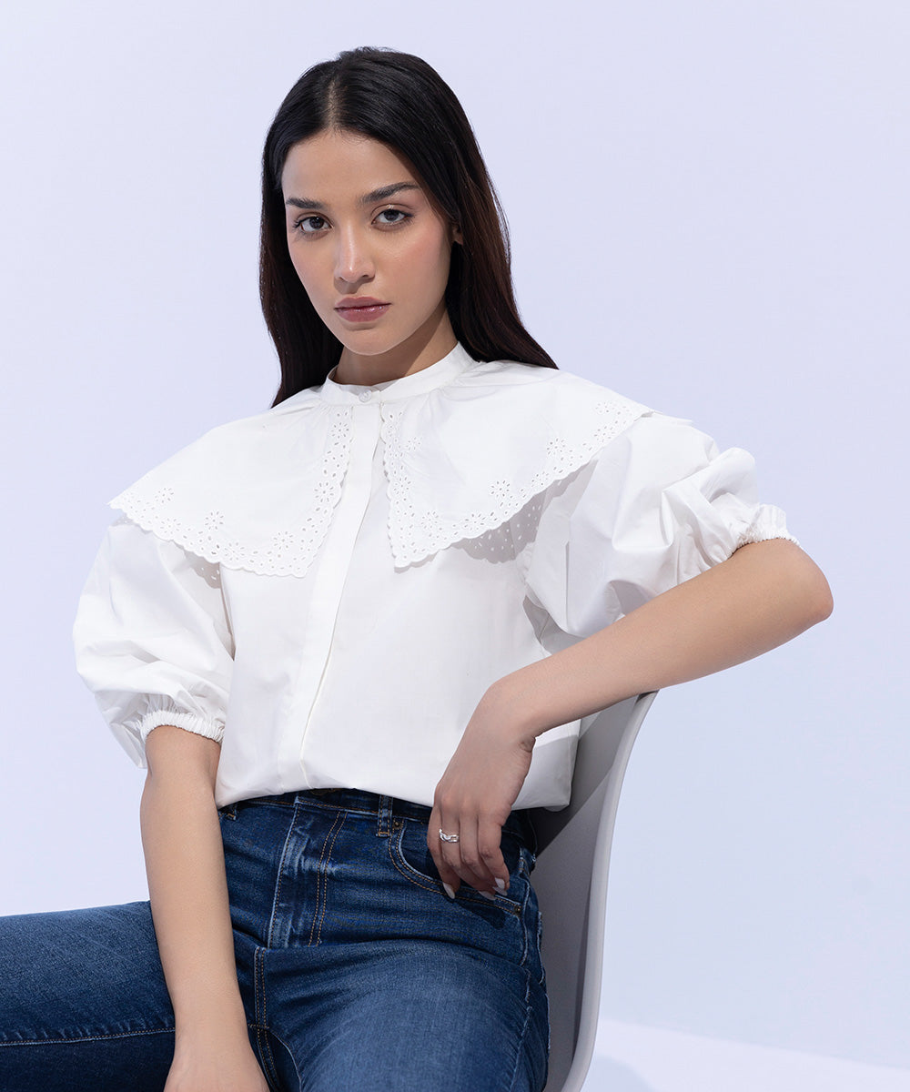 Women's Western Wear White Top