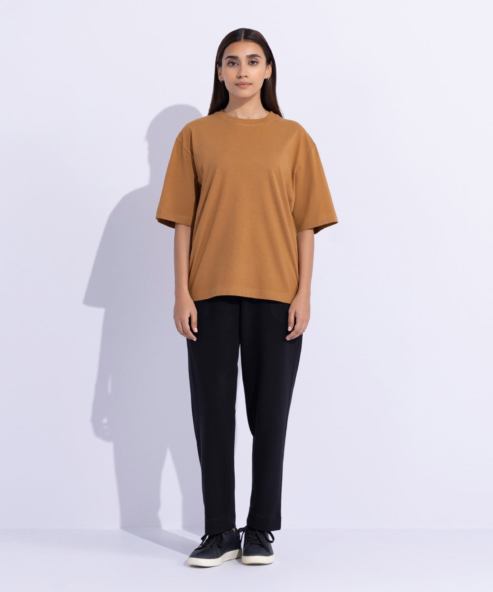 Women's Western Wear Brown Oversized T-Shirt