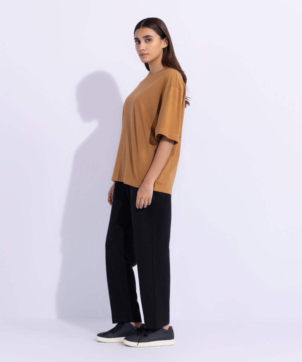 Women's Western Wear Brown Oversized T-Shirt