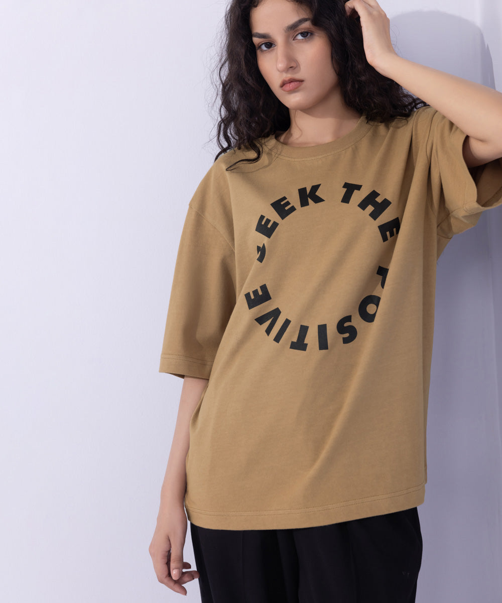 Women's Western Wear Brown T-Shirt With Graphic