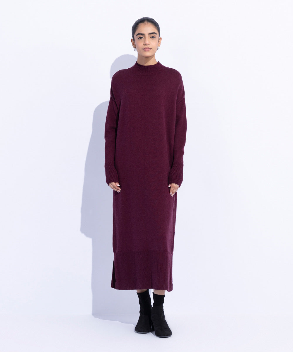 Long Sweater Knit Dress