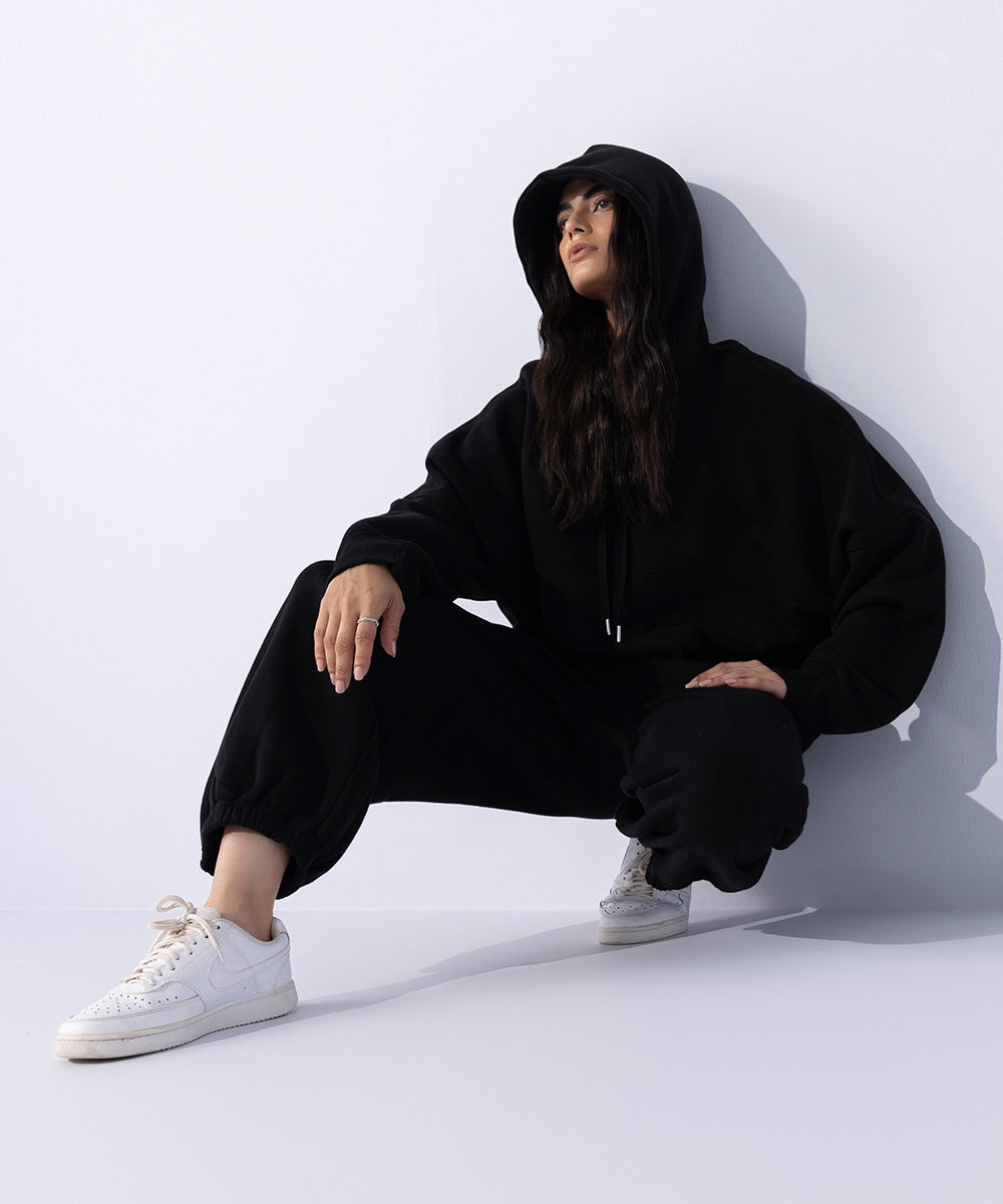 Fleece Hoodie with Waist Panel