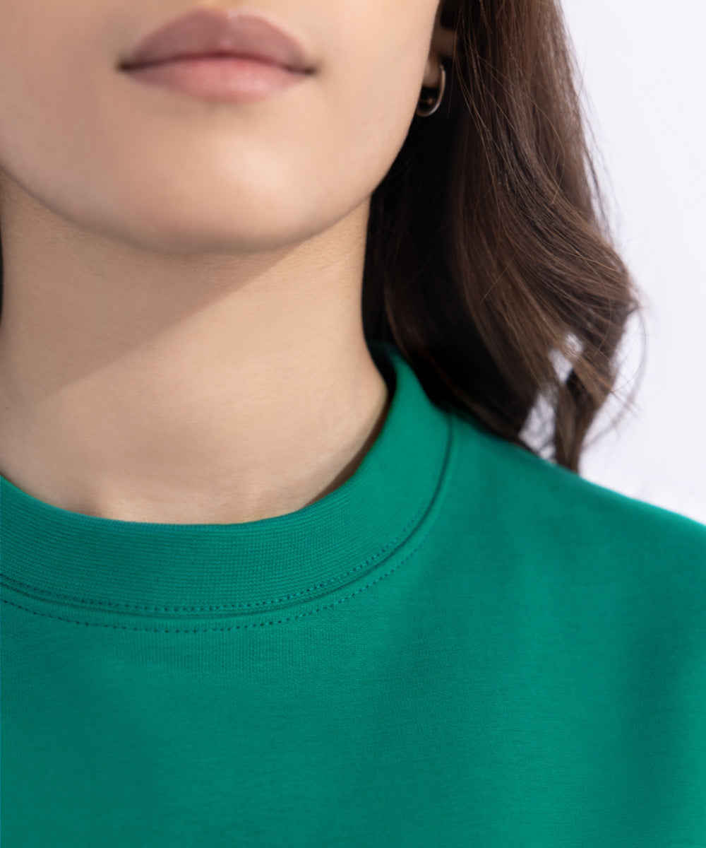 Women's Western Wear Green Sweatshirt