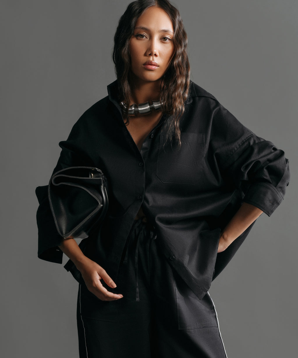 Oversized Linen Blend Shirt