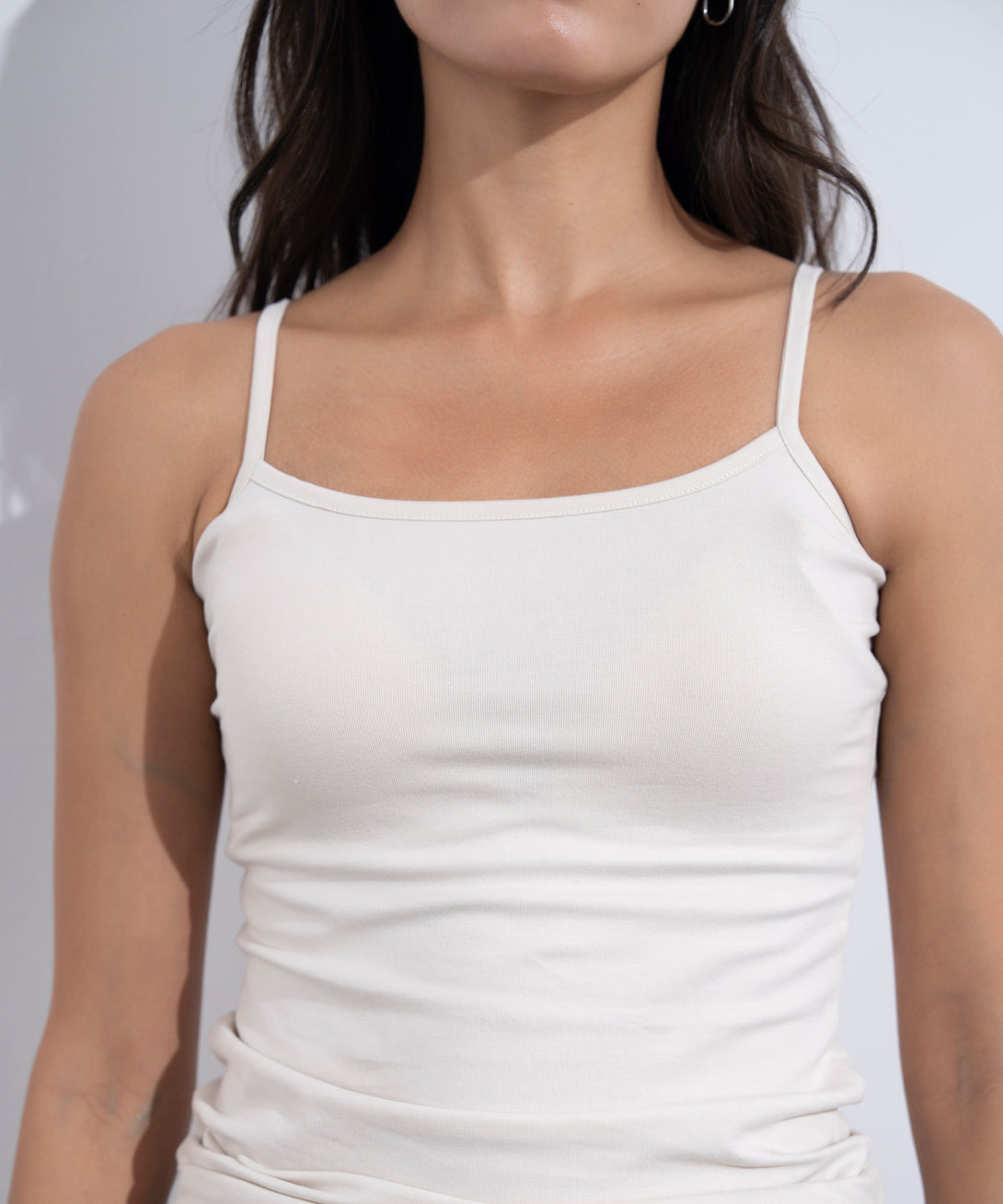 Women's Western Wear Beige Stretch Tank Top