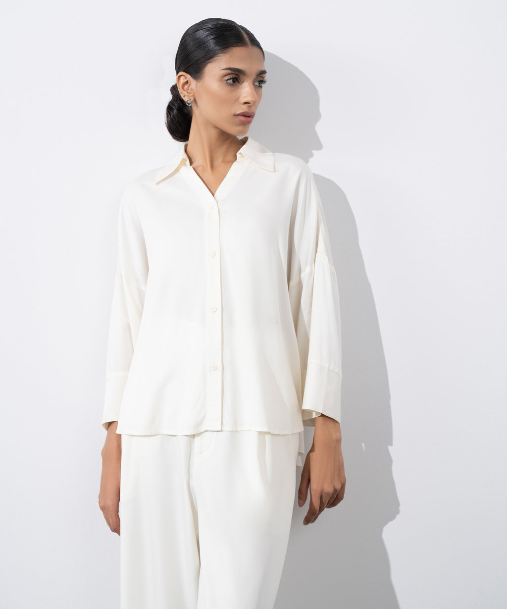 V-Neck Button Through Shirt