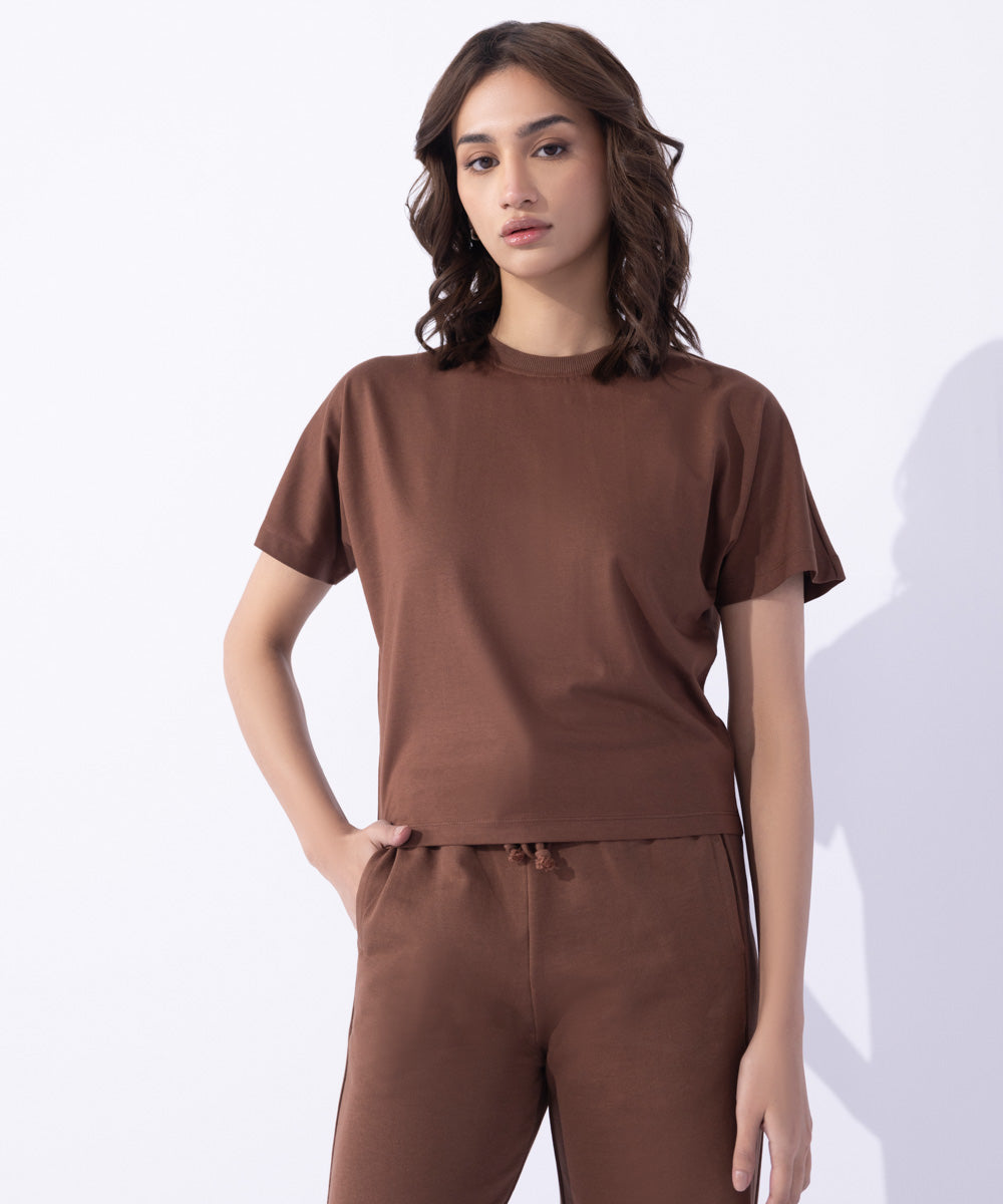 Women's Western Wear Brown T-Shirt