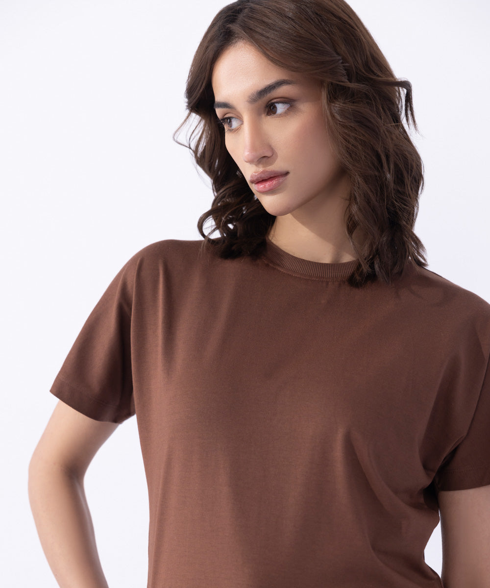 Women's Western Wear Brown T-Shirt