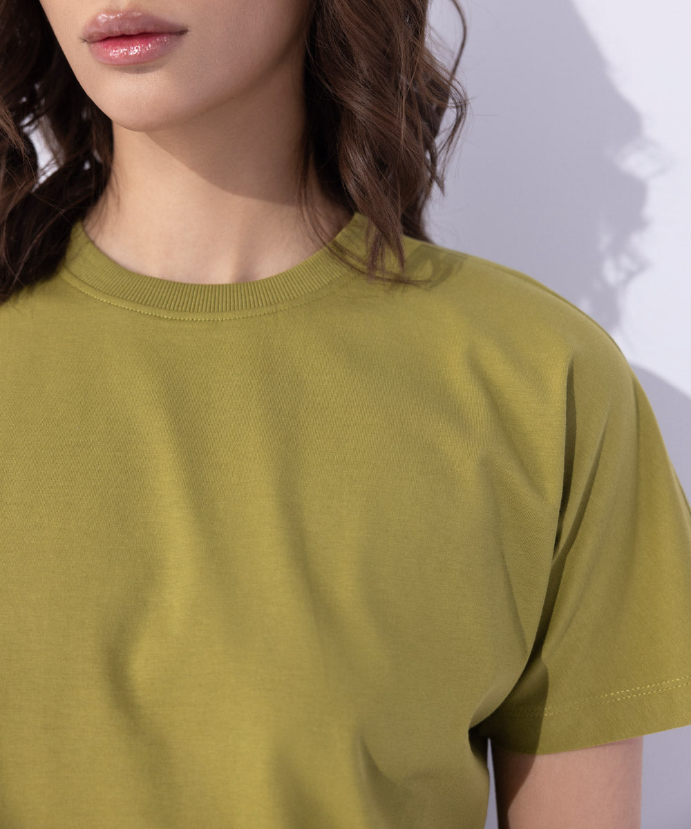 Women's Western Wear Green T-Shirt