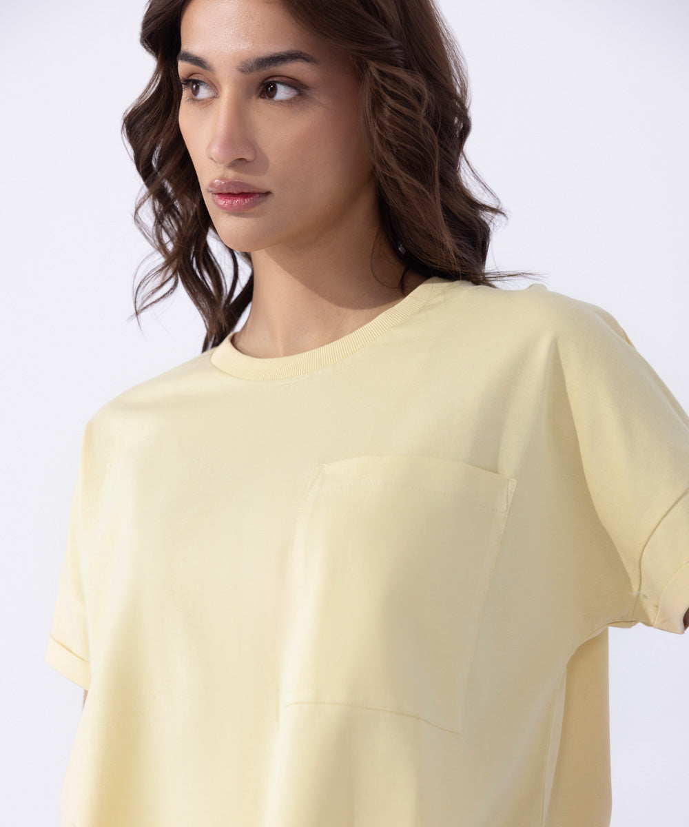 Women's Western Wear Yellow T-Shirt