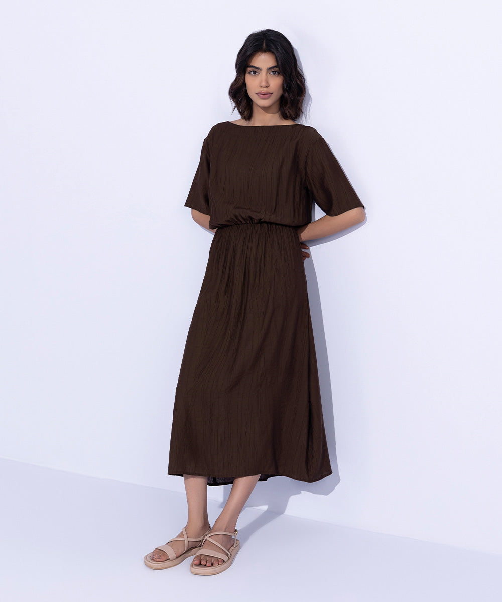 Textured Midi Dress