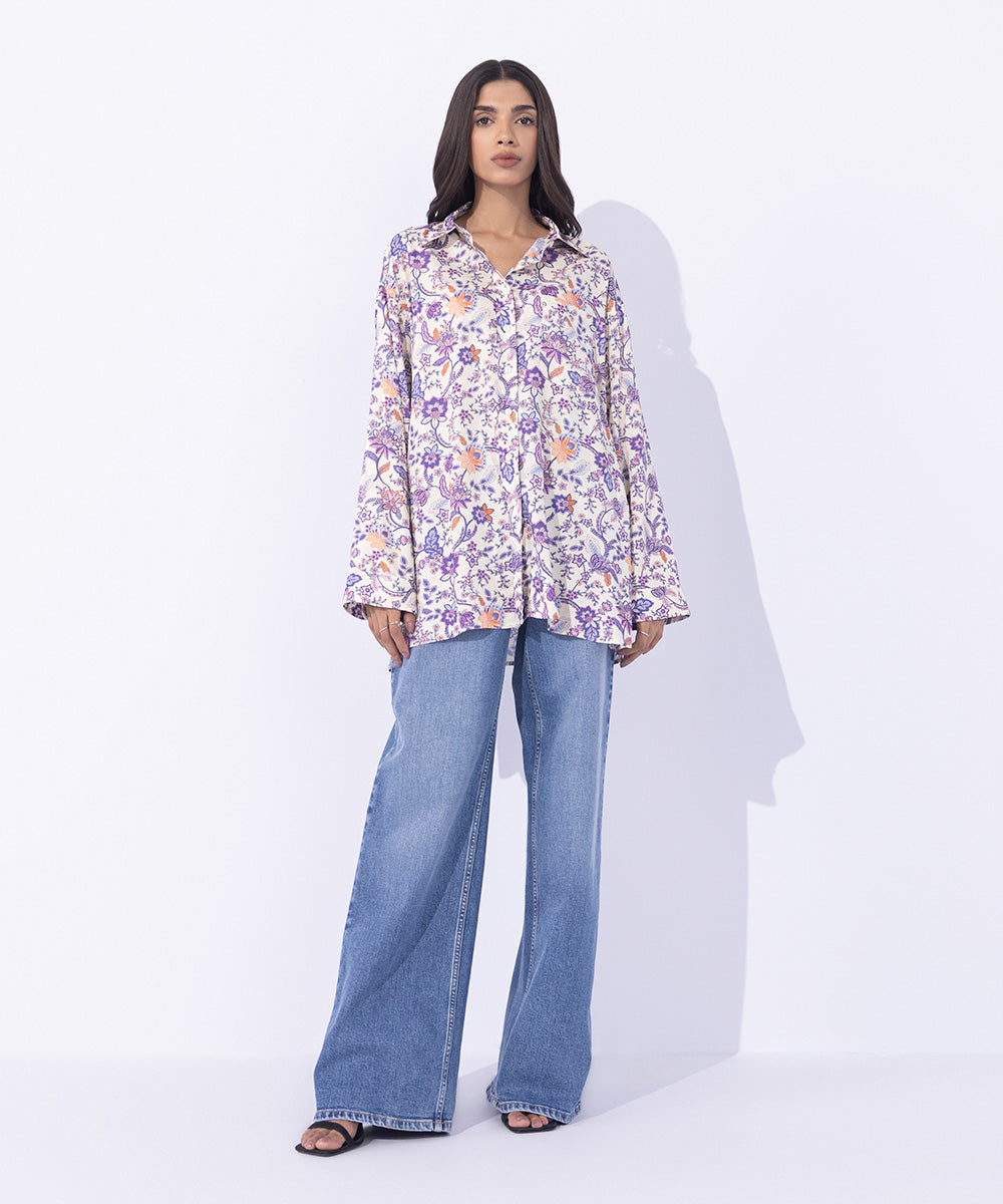 Women's Western Wear Multi Printed Button Through Shirt