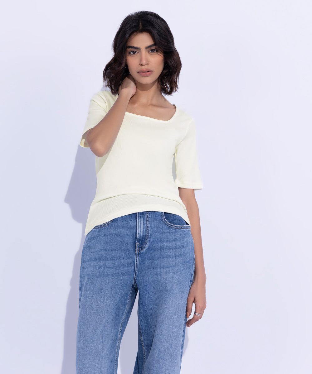Square-Neck Rib Top