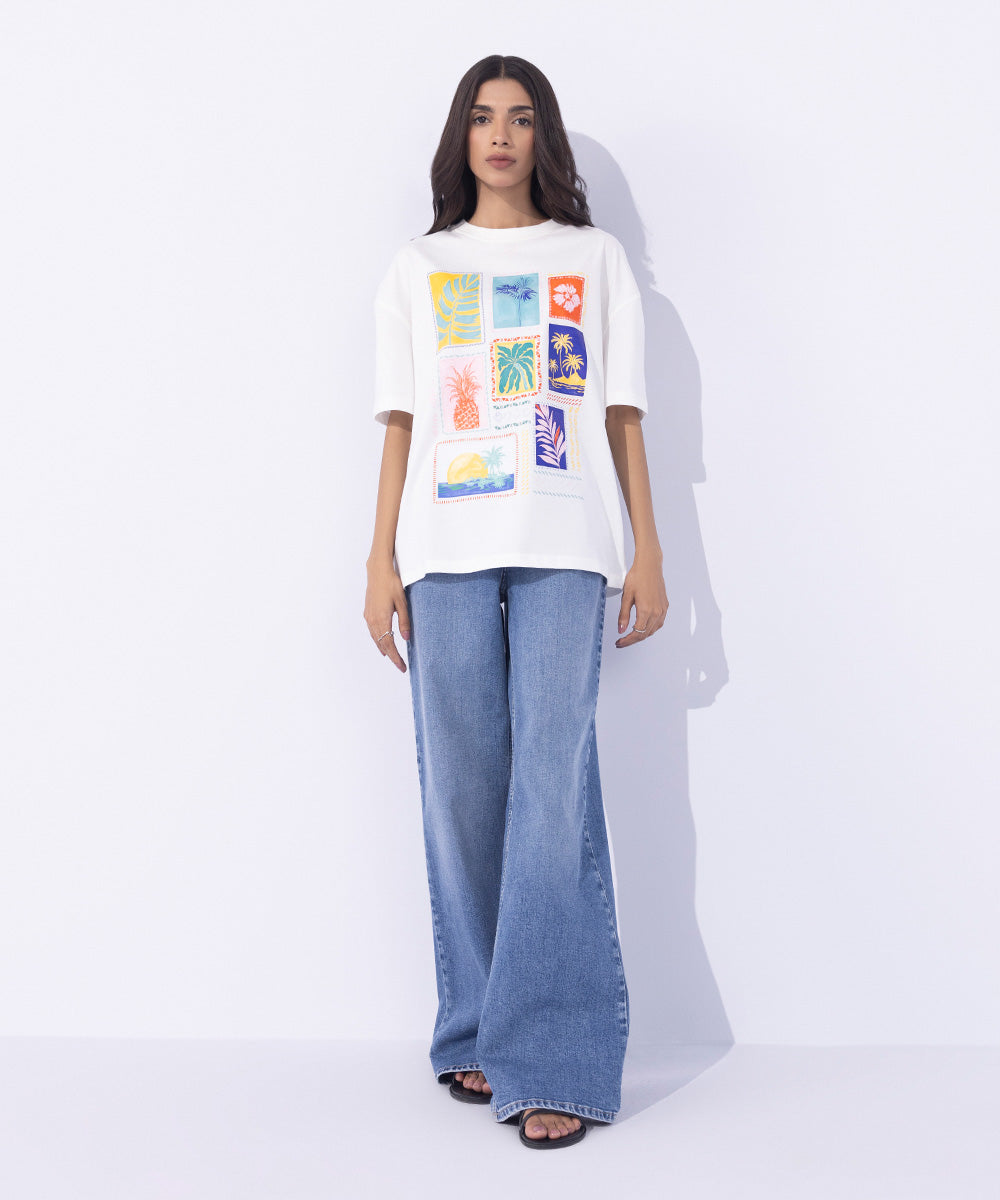 Women's Western Wear Multi Loose Fit Graphic T-Shirt