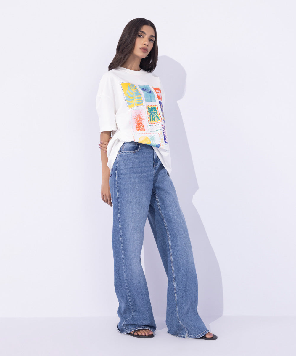 Women's Western Wear Multi Loose Fit Graphic T-Shirt