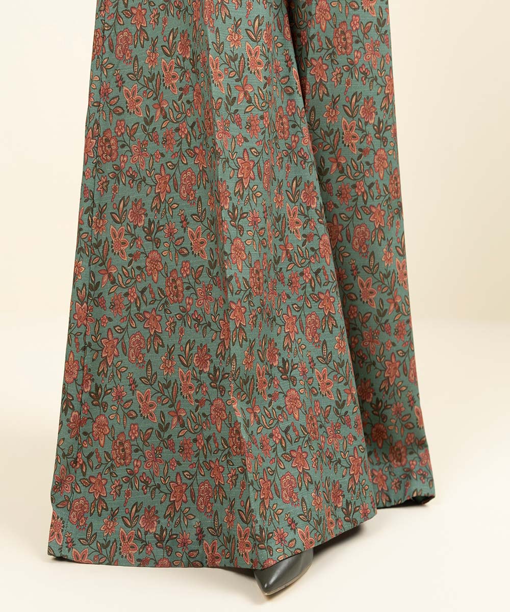 Women's Unstitched Solid Moss Green And Rust Khaddar Trouser Fabric