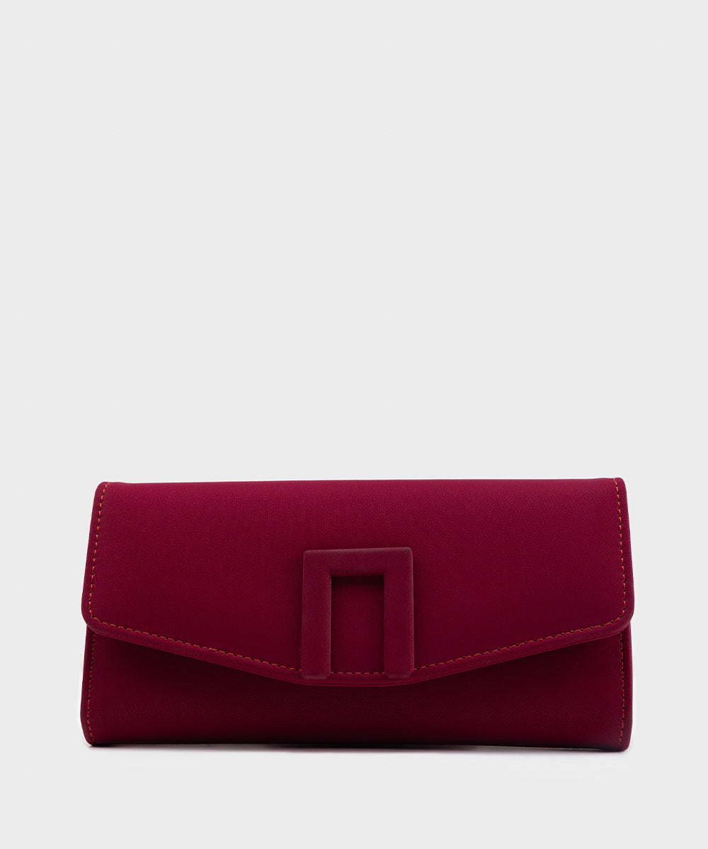 Women's Maroon PU Wallet