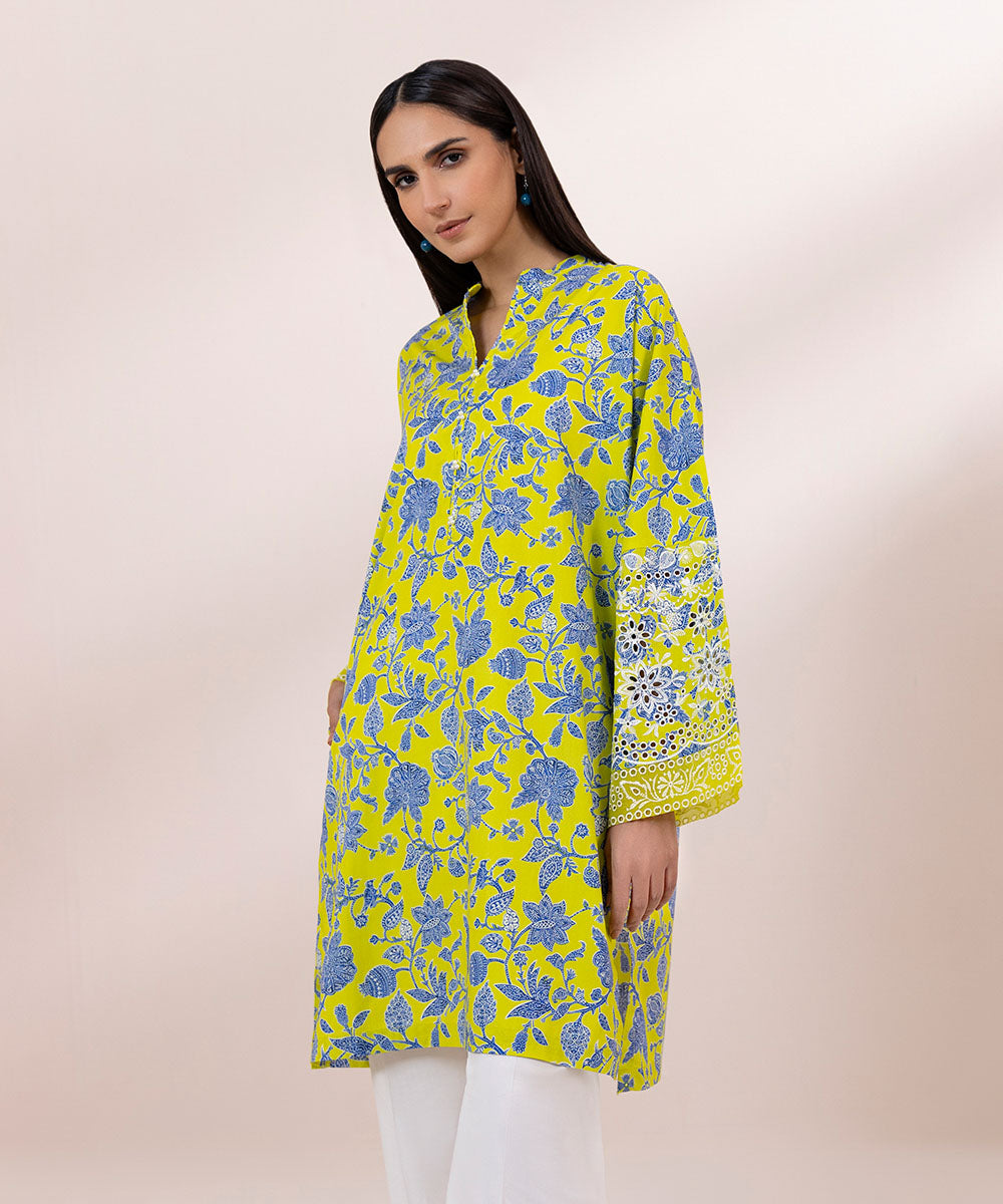 Women's Pret Cambric Embroidered Multi Boxy Shirt