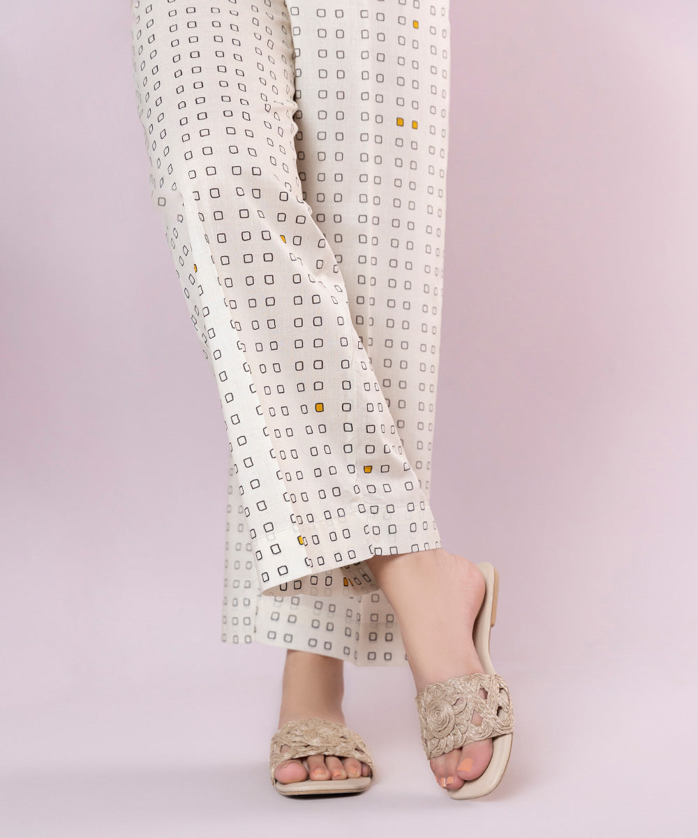 Women's Pret Lawn Printed White Culottes