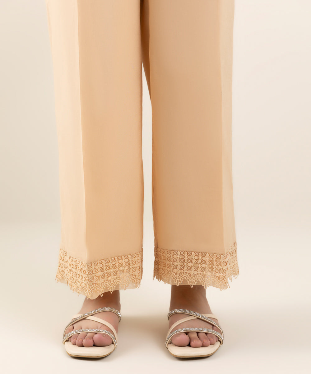 Women's Pret Cambric Beige Dyed Culottes