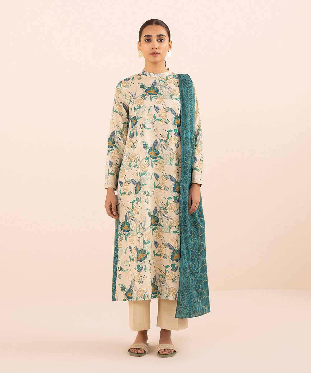 Women's Unstitched Lawn Multi 2 Piece Suit