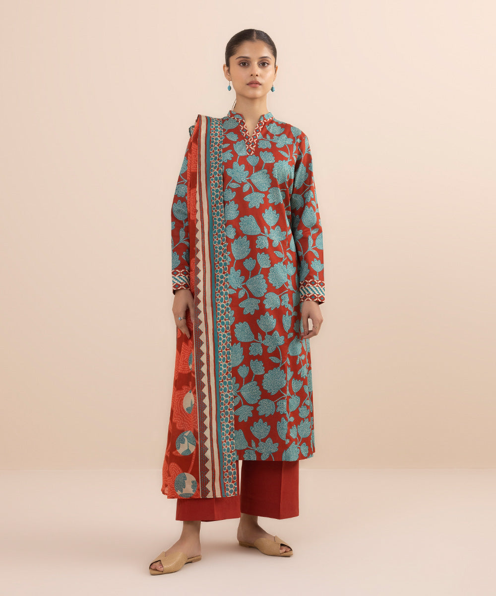 Women's Unstitched Lawn Multi 3 Piece Suit