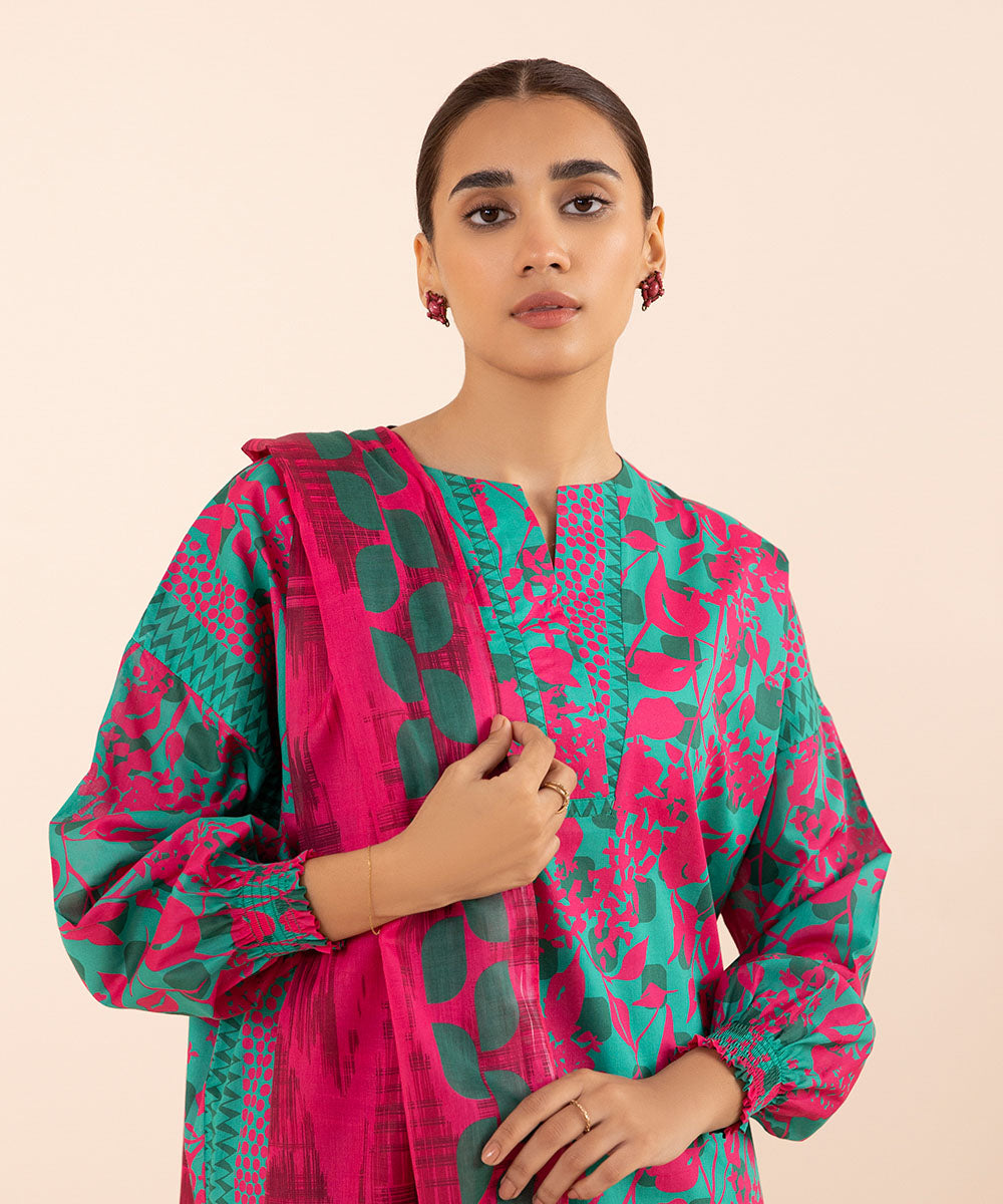 Women's Unstitched Lawn Multi 3 Piece Suit