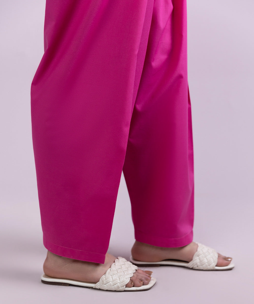 Women's Pret Cambric Dyed Pink Shalwar