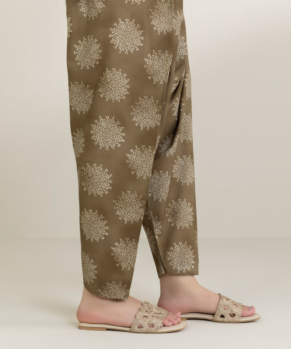 Women's Pret Cambric Brown Shalwar